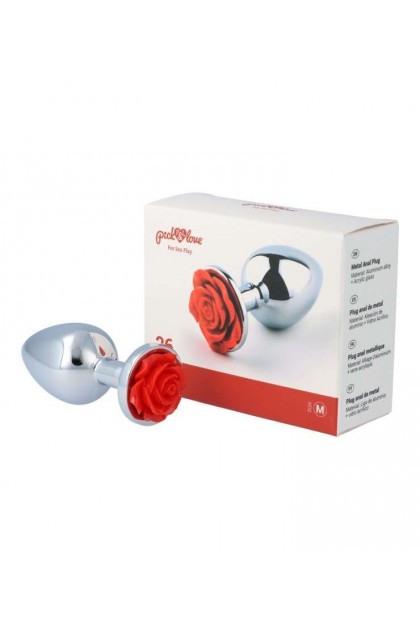 Plug bijou métallique nº 26 - ROSE ROUGE - M - Love Shop Avenue
