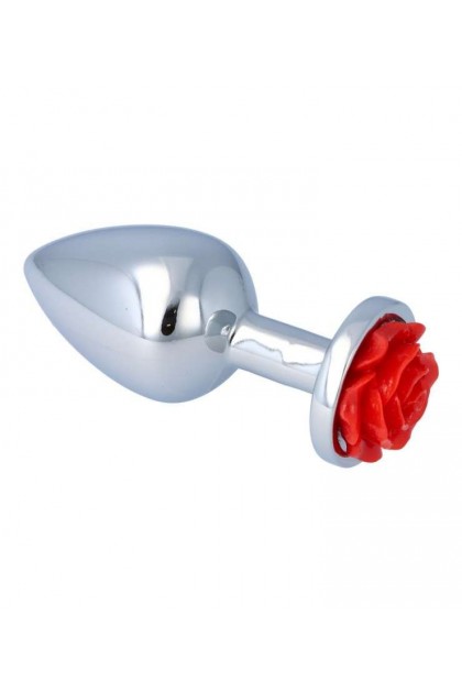 Plug bijou métallique nº 26 - ROSE ROUGE - M - Love Shop Avenue