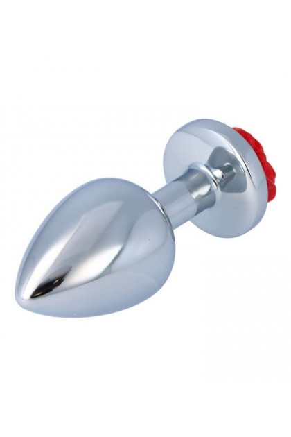 Plug bijou métallique nº 26 - ROSE ROUGE - M - Love Shop Avenue