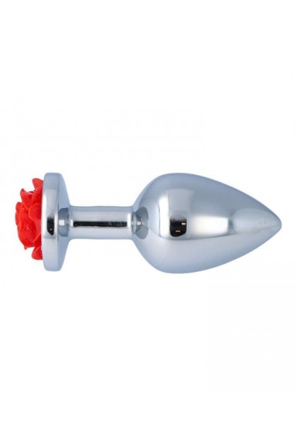 Plug bijou métallique nº 26 - ROSE ROUGE - M - Love Shop Avenue