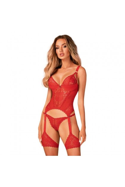 Corset rouge avec string belovya - M/L - Love Shop Avenue