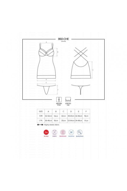 Nuisette rouge 860-CHE-3 - OBSESSIVE - S/M - Love Shop Avenue