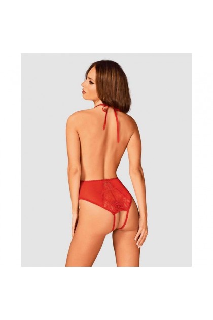 BODY OUVERT ROUGE DAGMARIE TEDDY - OBSESSIVE - XS/S