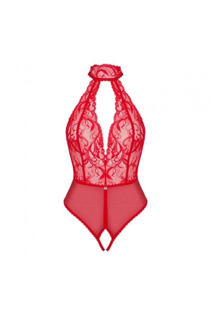 Body ouvert rouge dagmarie teddy - OBSESSIVE - XS/S