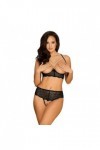 Ensemble de lingerie ouvert 2 pièces noir pearlove set - M/L