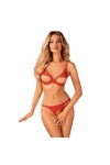 Ensemble de lingerie ouvert 2 pièces rouge bergamore set - XS/S