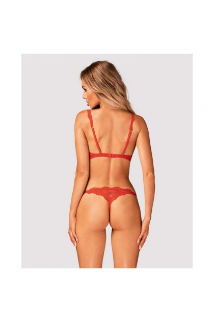 Ensemble de lingerie ouvert 2 pièces rouge bergamore set - XS/S