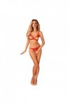 Ensemble de lingerie ouvert 2 pièces rouge bergamore set - M/L