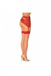 Bas jarretelles rouge s814 - OBSESSIVE - S/M - Love Shop Avenue