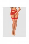 Bas jarretelles rouge s814 - OBSESSIVE - S/M - Love Shop Avenue