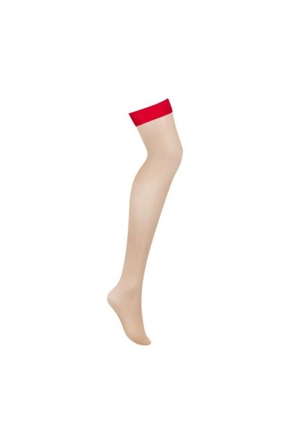 Bas jarretelles rouge s814 - OBSESSIVE - S/M - Love Shop Avenue