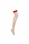 Bas jarretelles rouge s814 - OBSESSIVE - S/M - Love Shop Avenue