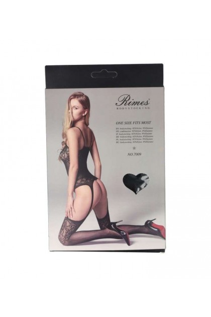 Bodystocking noir 7009 - RIMES - S/M/L - Love Shop Avenue