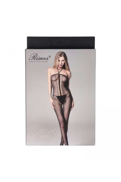 Bodystocking noir 7122 - RIMES - S/M/L - Love Shop Avenue