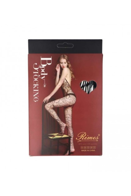 Bodystocking noir 7038 - RIMES - S/M/L - Love Shop Avenue