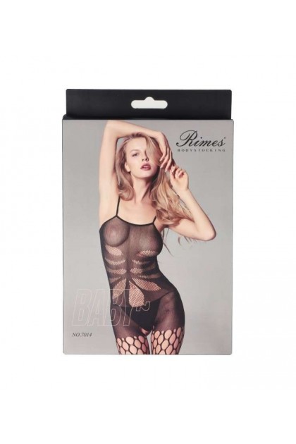 Bodystocking noir 7014 - RIMES - S/M/L - Love Shop Avenue