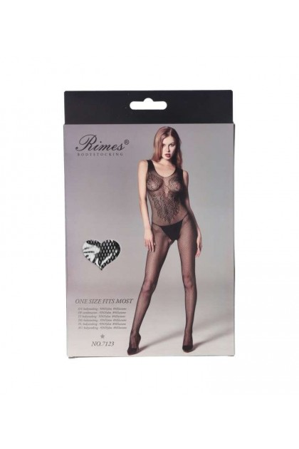Bodystocking noir 7123 - RIMES - S/M/L - Love Shop Avenue