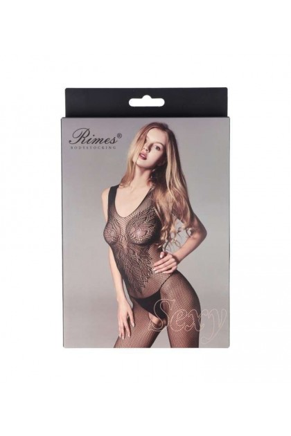 Bodystocking noir 7123 - RIMES - S/M/L - Love Shop Avenue