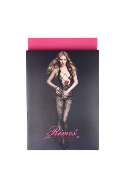 Bodystocking noir 7046 - RIMES - S/M/L - Love Shop Avenue