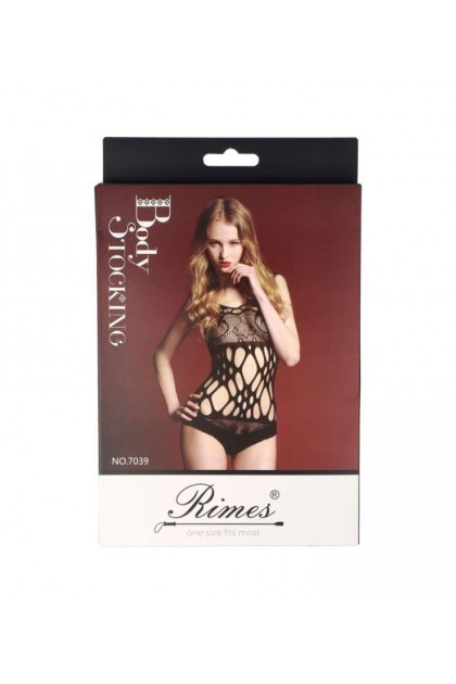 Body noir 7039 - RIMES - S/M/L - Love Shop Avenue