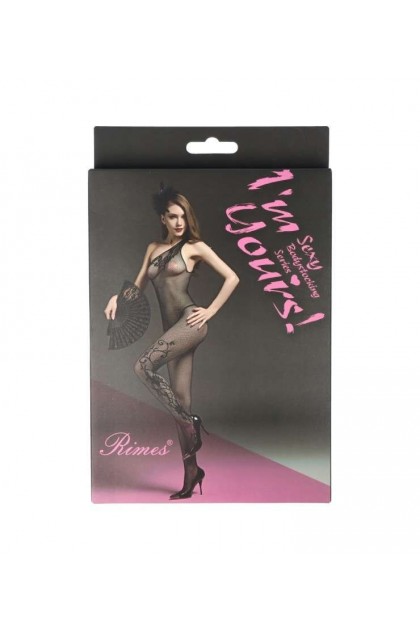 Bodystocking noir 7086 - RIMES - S/M/L - Love Shop Avenue