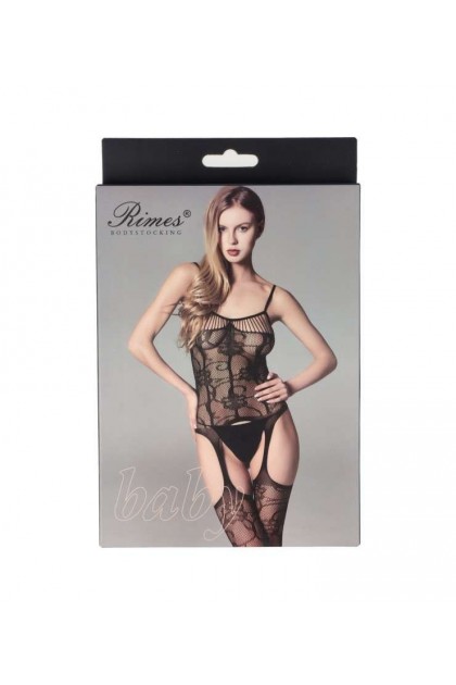 Bodystocking noir 7125 - RIMES - S/M/L - Love Shop Avenue