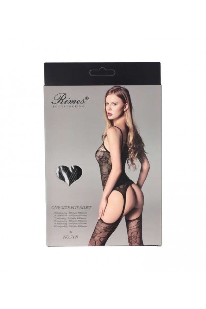 Bodystocking noir 7125 - RIMES - S/M/L - Love Shop Avenue