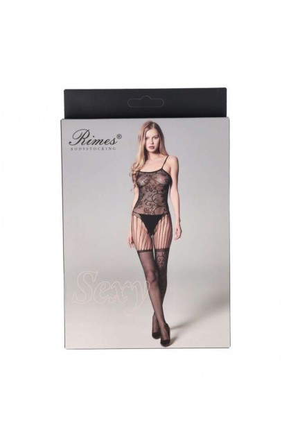 Bodystocking noir 7129 - RIMES - S/M/L - Love Shop Avenue