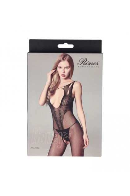 Bodystocking noir 7055b - RIMES - S/M/L - Love Shop Avenue