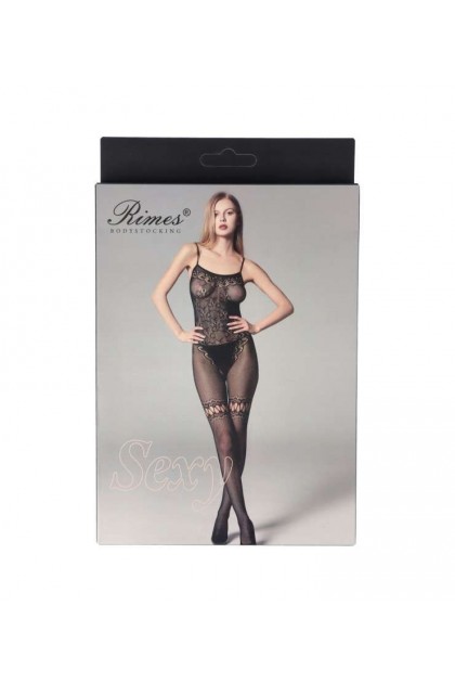 Bodystocking noir 7132 - RIMES - S/M/L - Love Shop Avenue