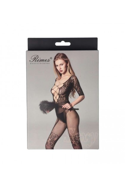 Bodystocking noir 7134 - RIMES - S/M/L - Love Shop Avenue