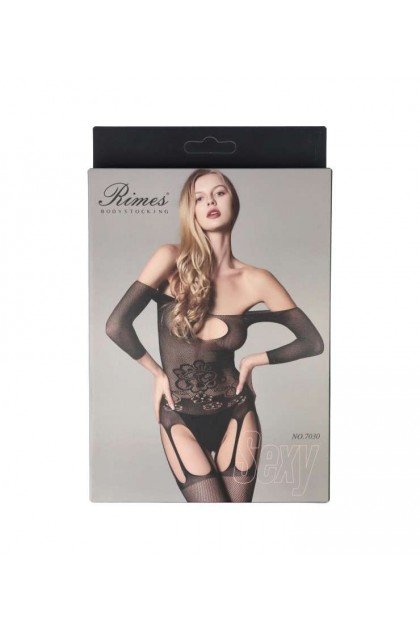 Bodystocking noir 7030 - RIMES - S/M/L - Love Shop Avenue