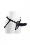 Gode ceinture creux vibrant avec harnais taille l - NOIR