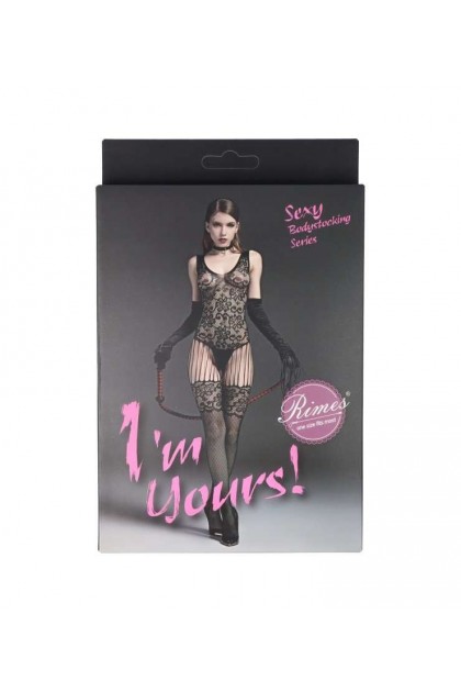 BODYSTOCKING NOIR 7107 - RIMES - S/M/L