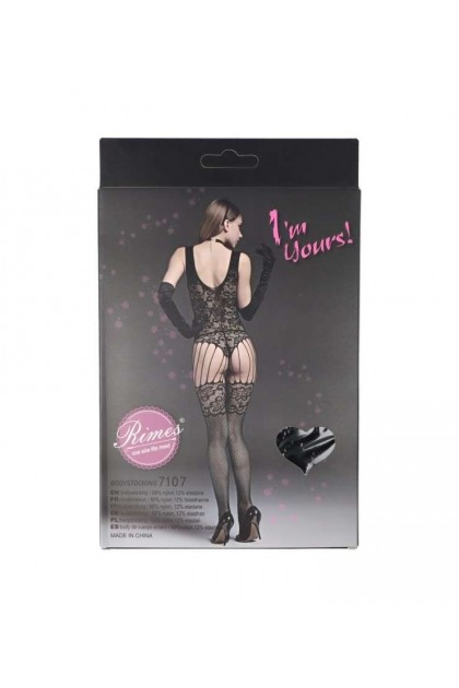 BODYSTOCKING NOIR 7107 - RIMES - S/M/L