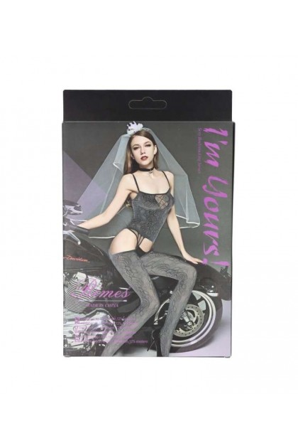 BODYSTOCKING NOIR 7103 - RIMES - S/M/L