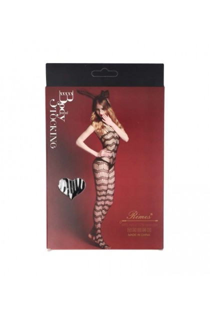 BODYSTOCKING NOIR 7037 - RIMES - S/M/L