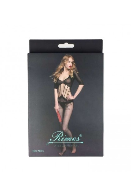 BODYSTOCKING NOIR 7053 - RIMES - S/M/L