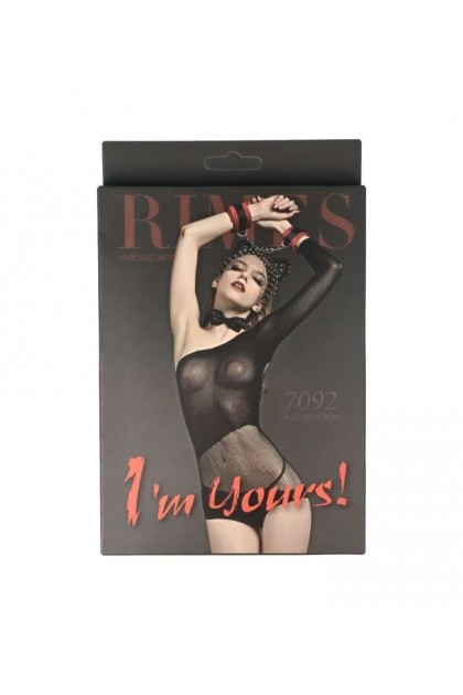 Body noir 7092 - RIMES - S/M/L - Love Shop Avenue