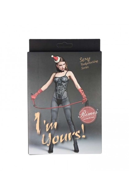 BODYSTOCKING NOIR 7090 - RIMES - S/M/L