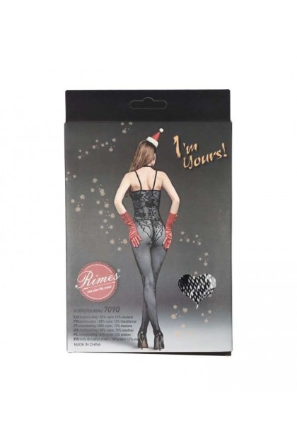 BODYSTOCKING NOIR 7090 - RIMES - S/M/L