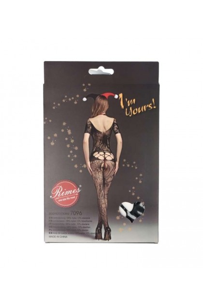 BODYSTOCKING NOIR 7096 - RIMES - S/M/L