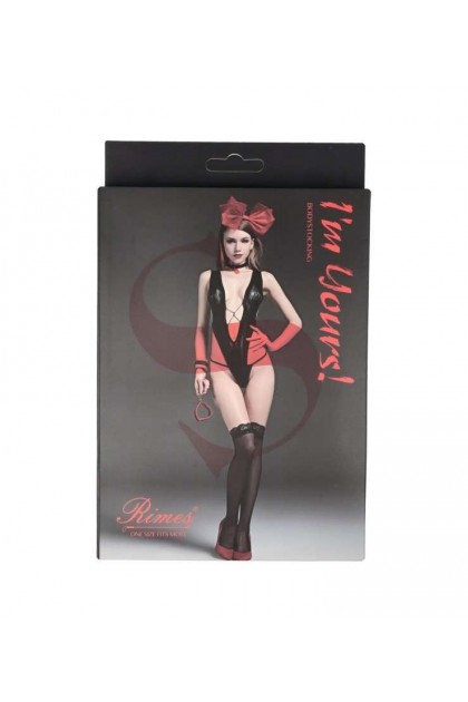 Body noir 7082 - RIMES - S/M/L - Love Shop Avenue