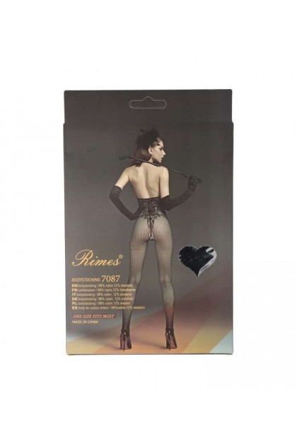 BODYSTOCKING NOIR 7087 - RIMES - S/M/L
