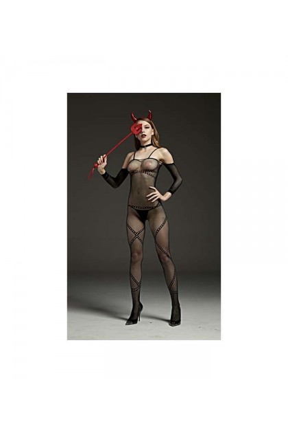 BODYSTOCKING NOIR 7089 - RIMES - S/M/L