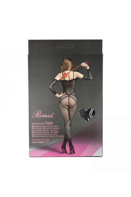 BODYSTOCKING NOIR 7089 - RIMES - S/M/L