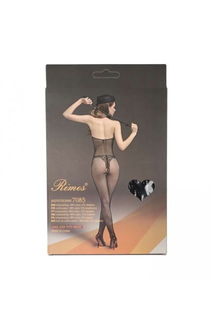 BODYSTOCKING NOIR 7085 - RIMES - S/M/L