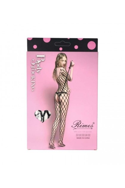 Bodystocking noir 7048 - RIMES - S/M/L - Love Shop Avenue