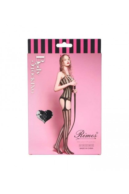 BODYSTOCKING NOIR 7050 - RIMES - S/M/L