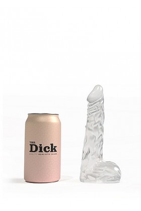 GODE AVEC TESTICULES FLEXIBLE TRANSPARENT - RICHARD - THE DICK- 14,5CM